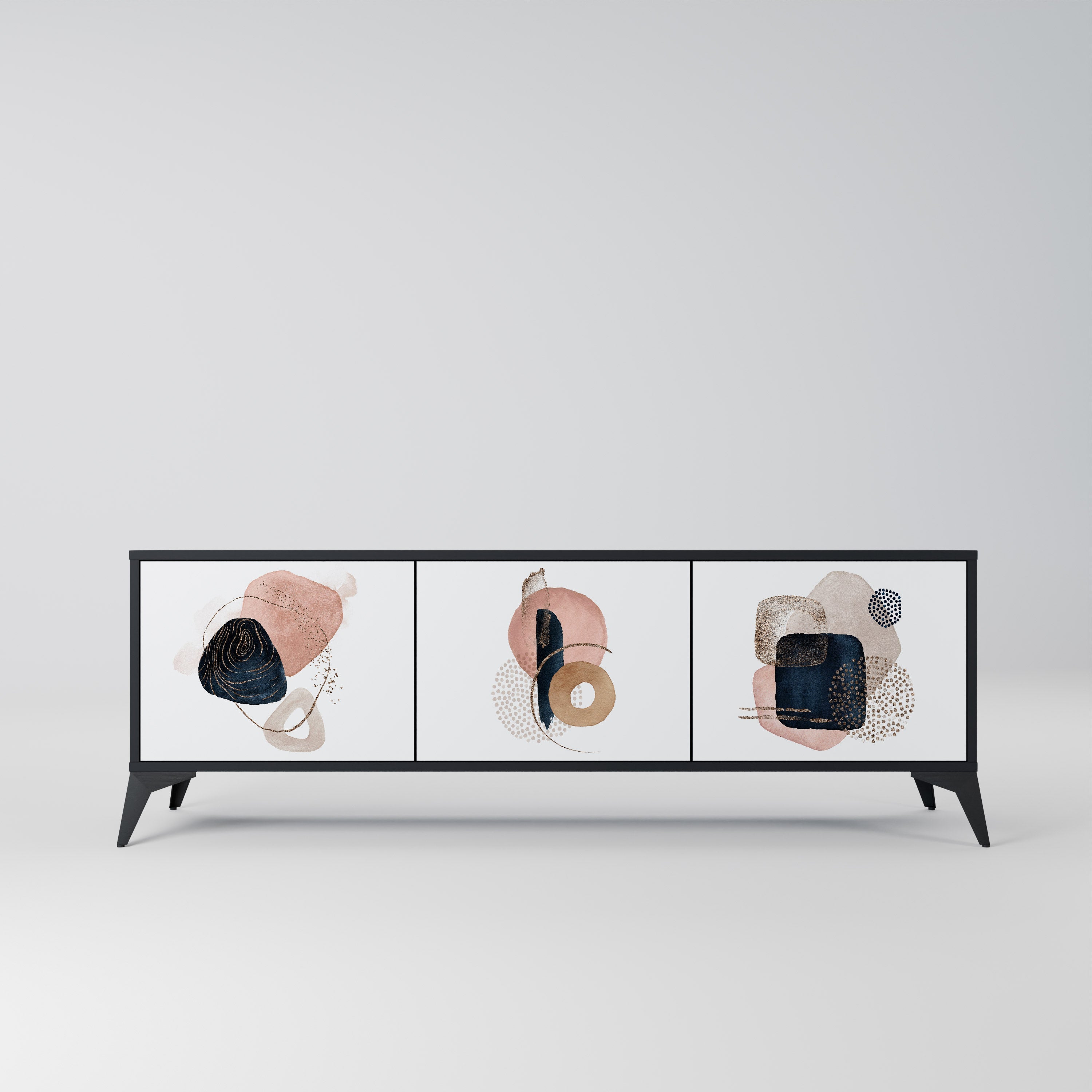 COLORFUL SHAPES TV-Lowboard mit 3 Türen in Schwarz