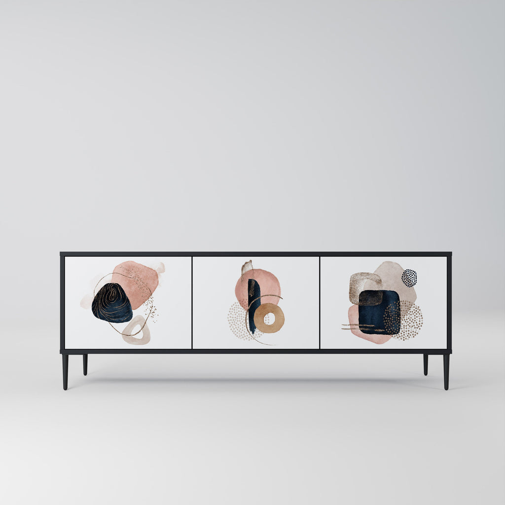 COLORFUL SHAPES TV-Lowboard mit 3 Türen in Schwarz