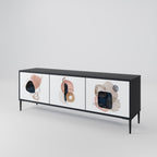 COLORFUL SHAPES TV-Lowboard mit 3 Türen in Schwarz