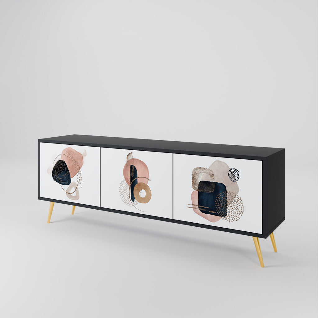 COLORFUL SHAPES TV-Lowboard mit 3 Türen in Schwarz