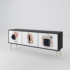 COLORFUL SHAPES TV-Lowboard mit 3 Türen in Schwarz