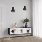 COLORFUL SHAPES TV-Lowboard mit 3 Türen in Schwarz