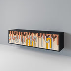 COLORFUL STRINGS TV-Lowboard mit 3 Türen in Schwarz