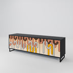 COLORFUL STRINGS TV-Lowboard mit 3 Türen in Schwarz