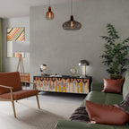 COLORFUL STRINGS TV-Lowboard mit 3 Türen in Schwarz