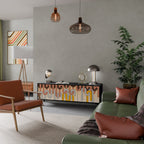 COLORFUL STRINGS TV-Lowboard mit 3 Türen in Schwarz