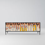 COLORFUL STRINGS TV-Lowboard mit 3 Türen in Schwarz