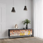 COLORFUL STRINGS TV-Lowboard mit 3 Türen in Schwarz