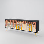 COLORFUL STRINGS TV-Lowboard mit 3 Türen in Schwarz