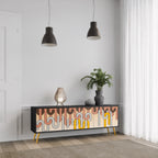 COLORFUL STRINGS TV-Lowboard mit 3 Türen in Schwarz