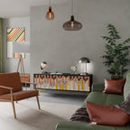 COLORFUL STRINGS TV-Lowboard mit 3 Türen in Schwarz