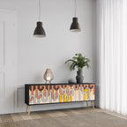 COLORFUL STRINGS TV-Lowboard mit 3 Türen in Schwarz