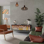 COLORFUL STRINGS TV-Lowboard mit 3 Türen in Schwarz