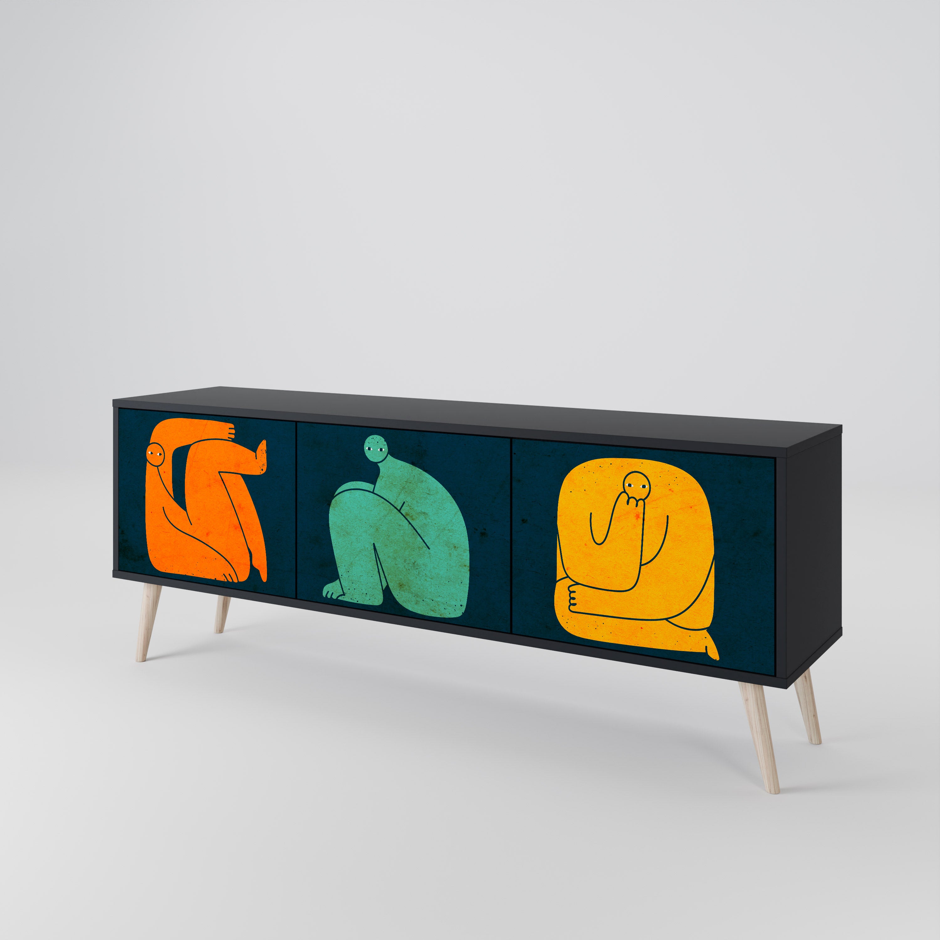 TOGETHER BUT SEPARATELY 3-türiges TV-Lowboard