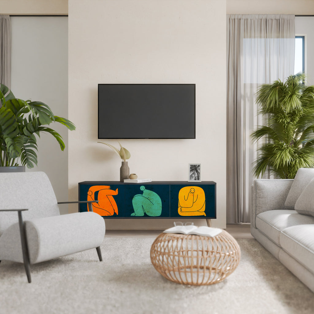 TOGETHER BUT SEPARATELY TV-Lowboard mit 3 Türen in Schwarz