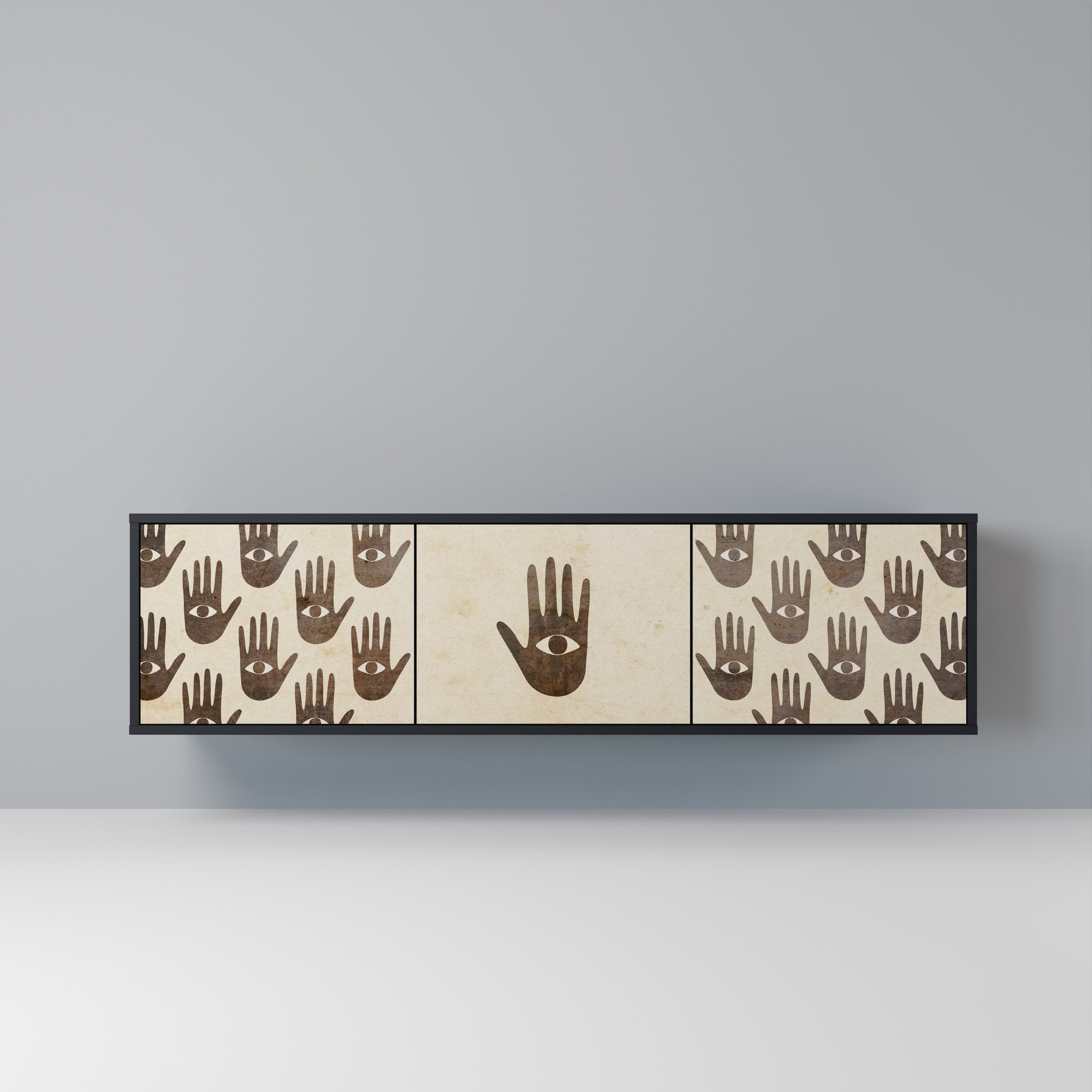 SEE MORE TV-Lowboard mit 3 Türen in Schwarz