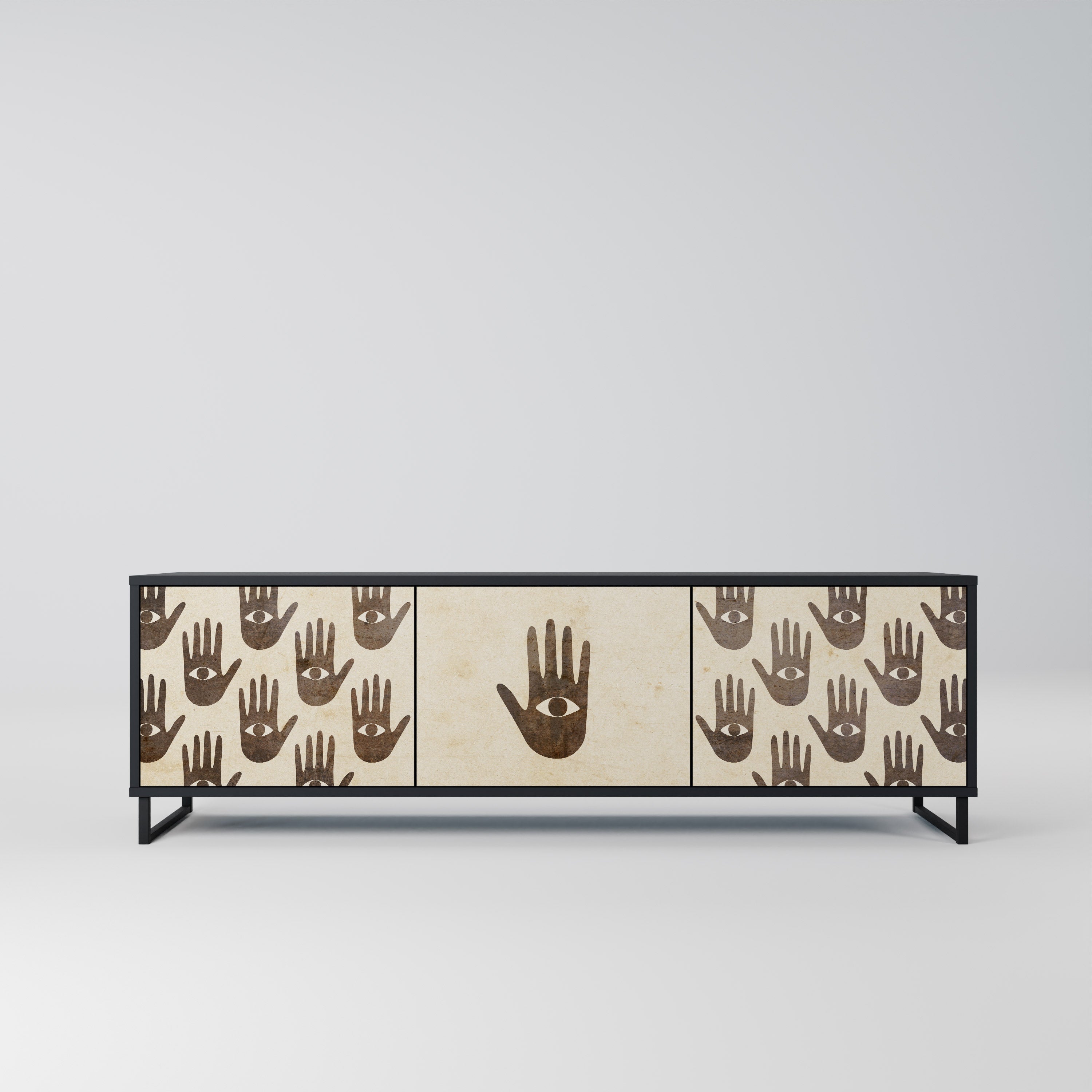 SEE MORE TV-Lowboard mit 3 Türen in Schwarz