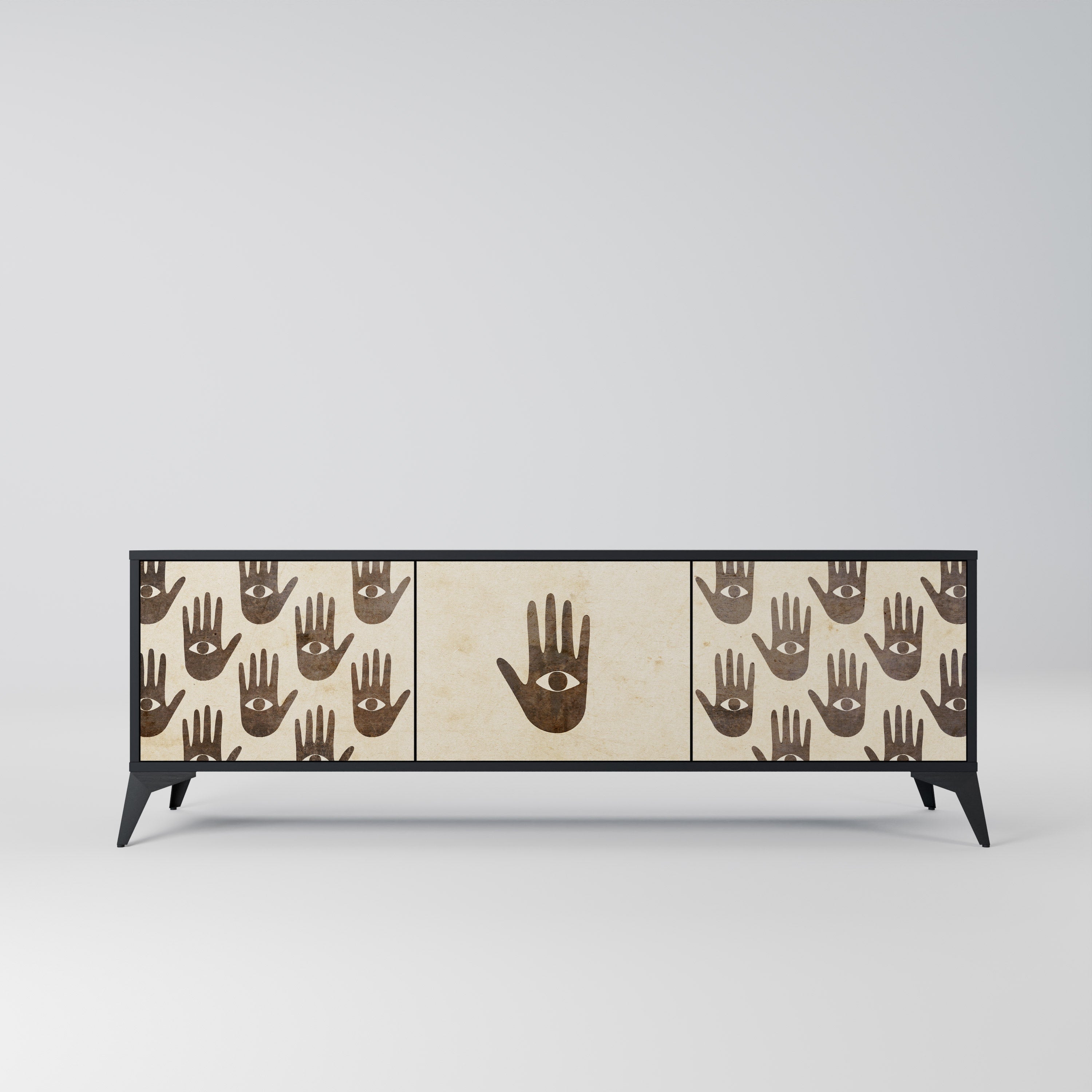 SEE MORE TV-Lowboard mit 3 Türen in Schwarz