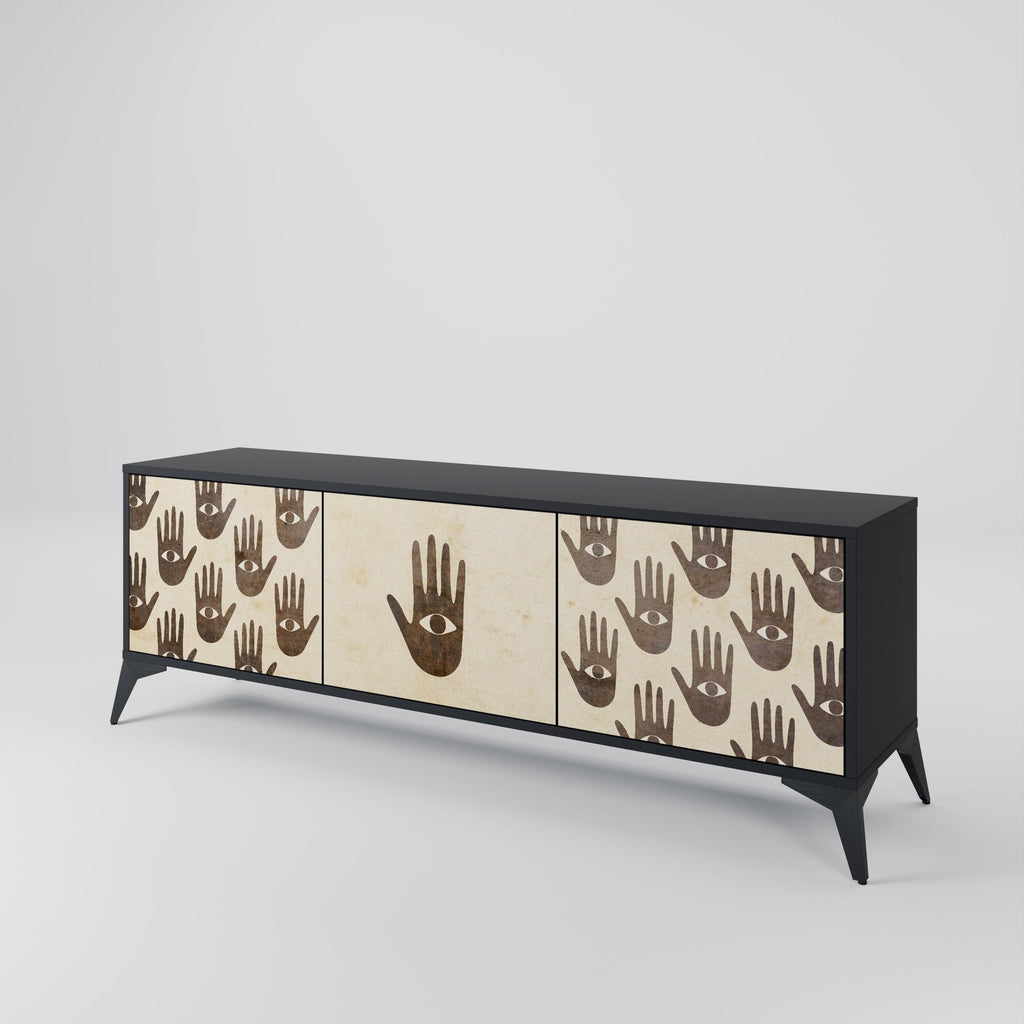 SEE MORE TV-Lowboard mit 3 Türen in Schwarz