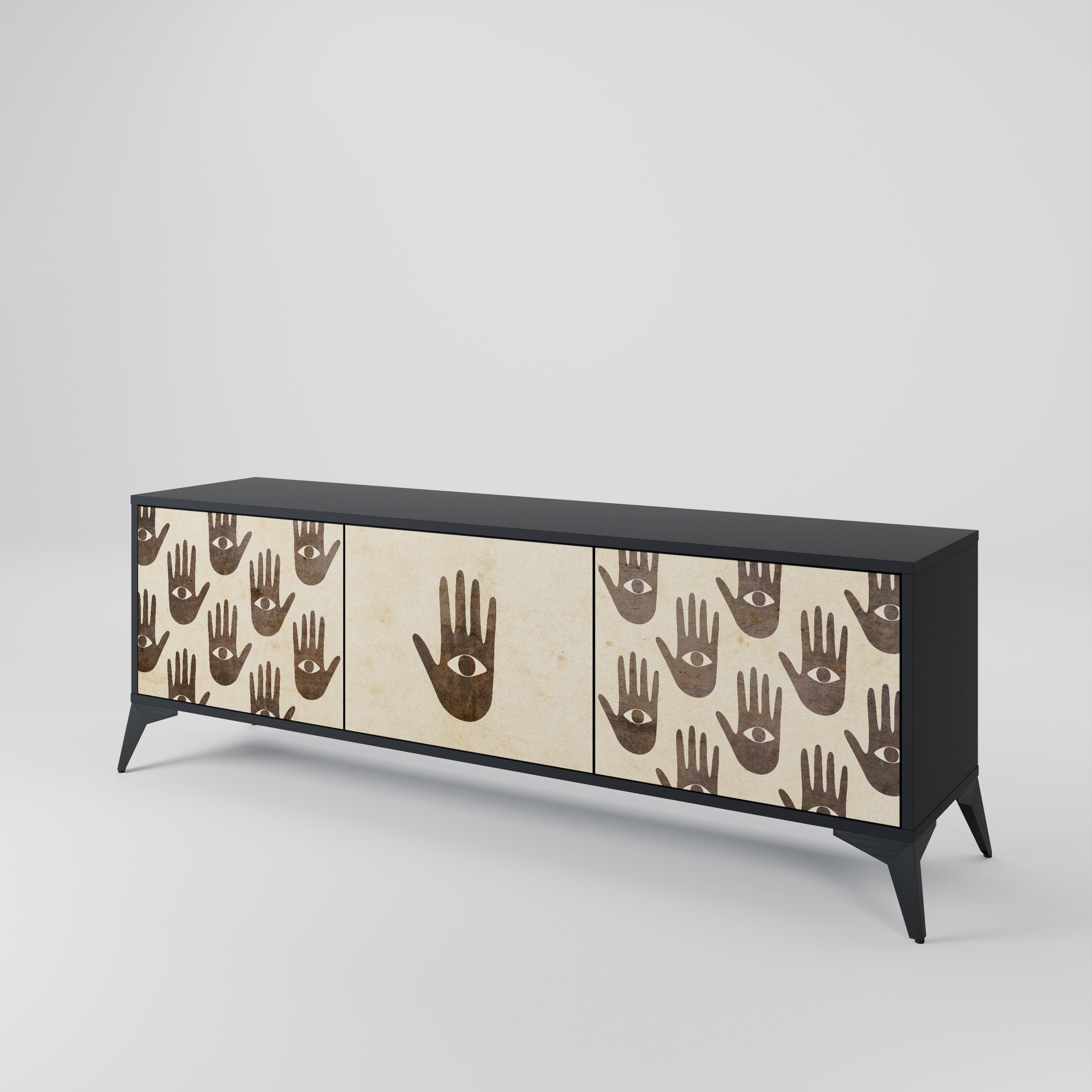 SEE MORE TV-Lowboard mit 3 Türen in Schwarz