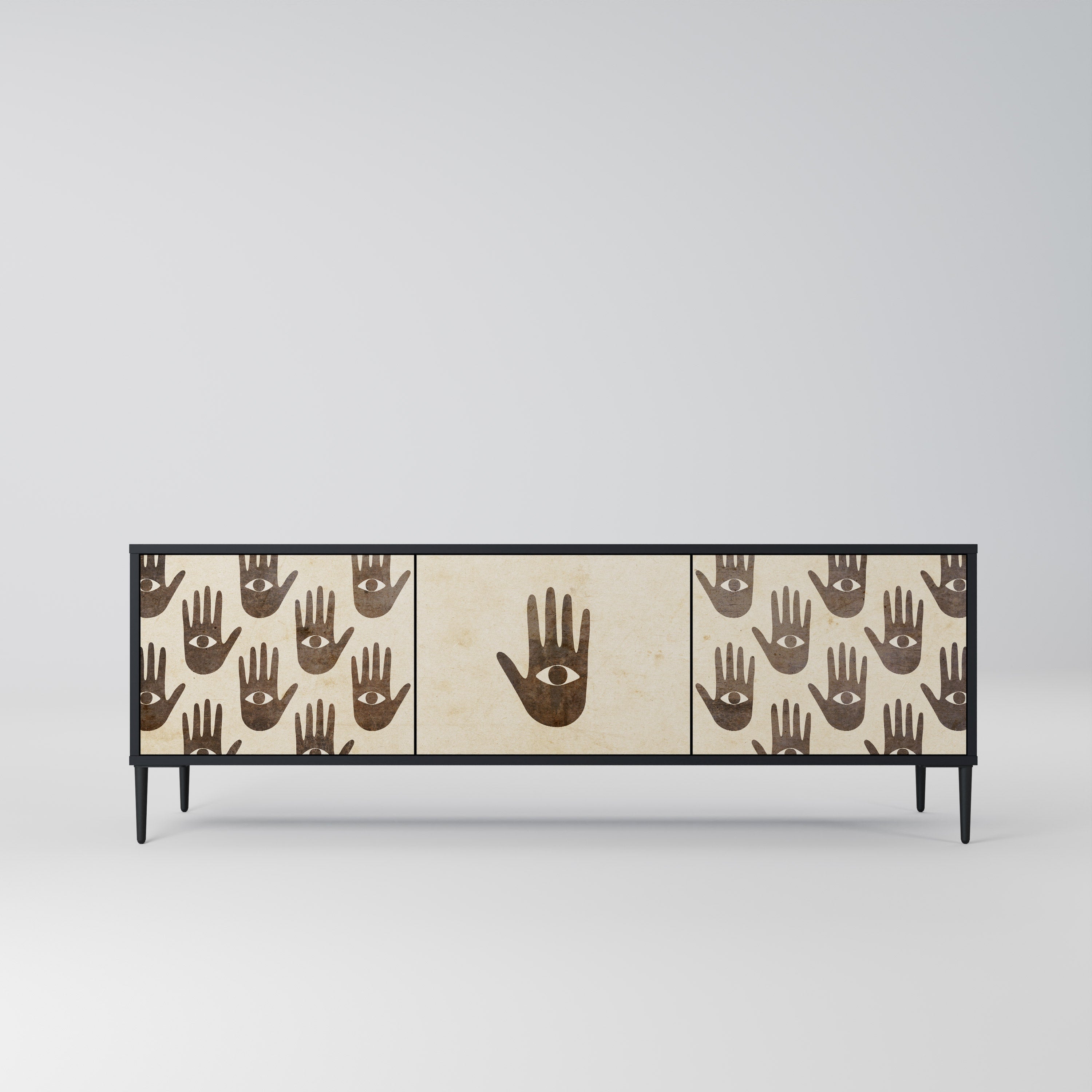 SEE MORE TV-Lowboard mit 3 Türen in Schwarz