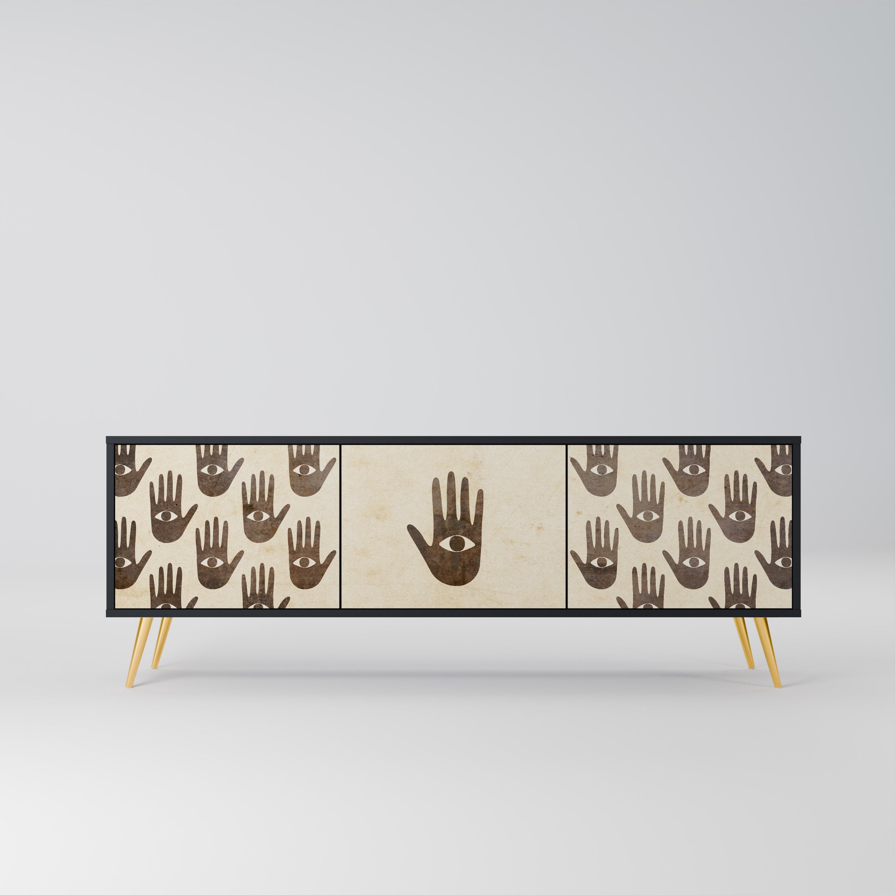 SEE MORE TV-Lowboard mit 3 Türen in Schwarz