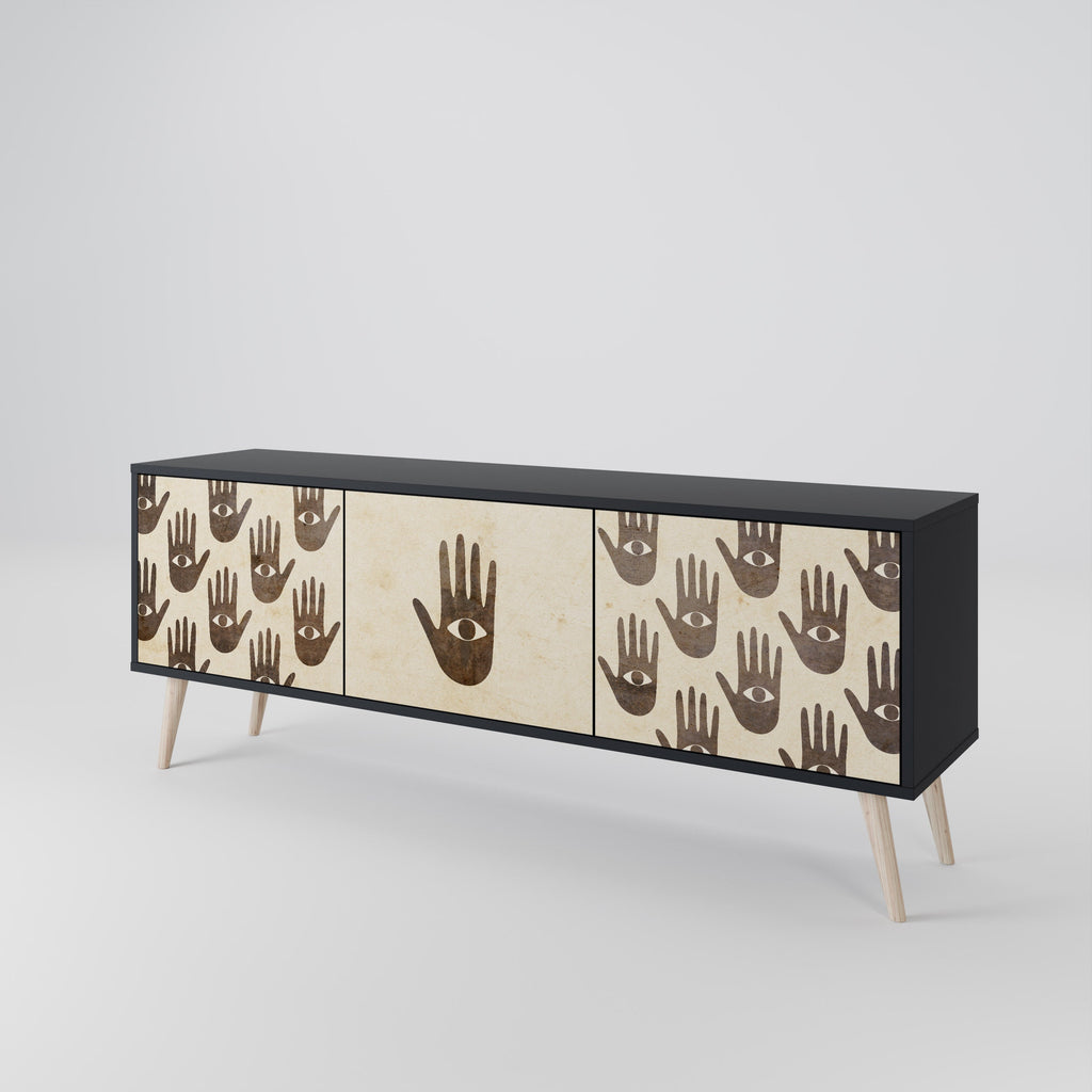 SEE MORE TV-Lowboard mit 3 Türen in Schwarz