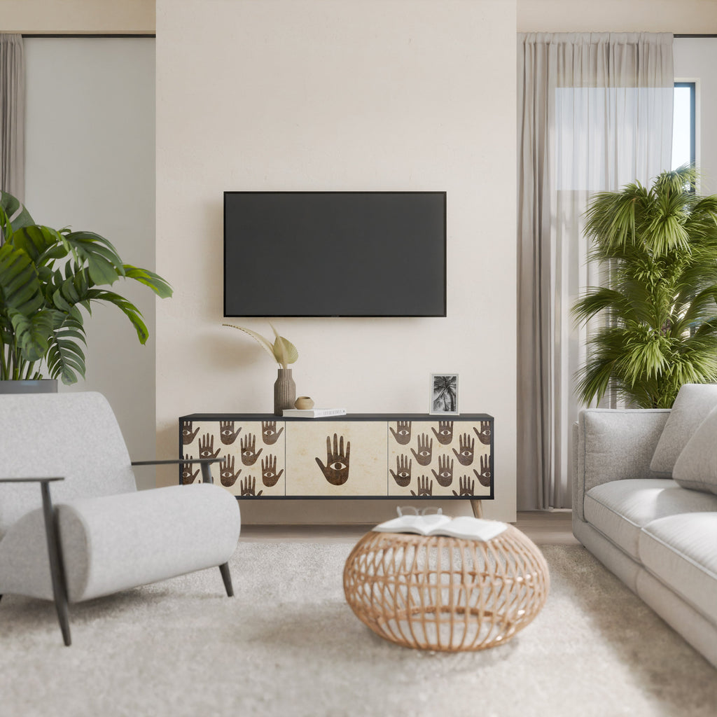 SEE MORE TV-Lowboard mit 3 Türen in Schwarz