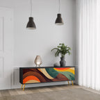 COLORFUL STRANDS TV-Lowboard mit 3 Türen in Schwarz