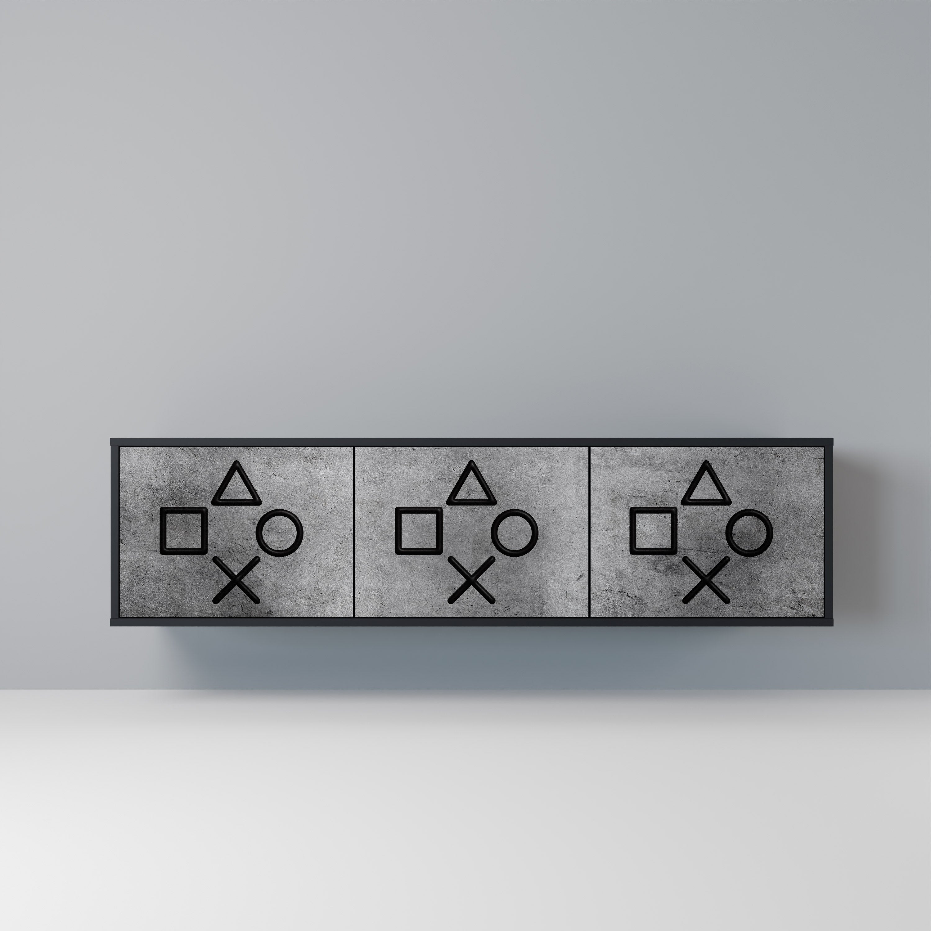 GAMER CHOICE TV-Lowboard mit 3 Türen in Schwarz