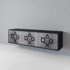 GAMER CHOICE TV-Lowboard mit 3 Türen in Schwarz