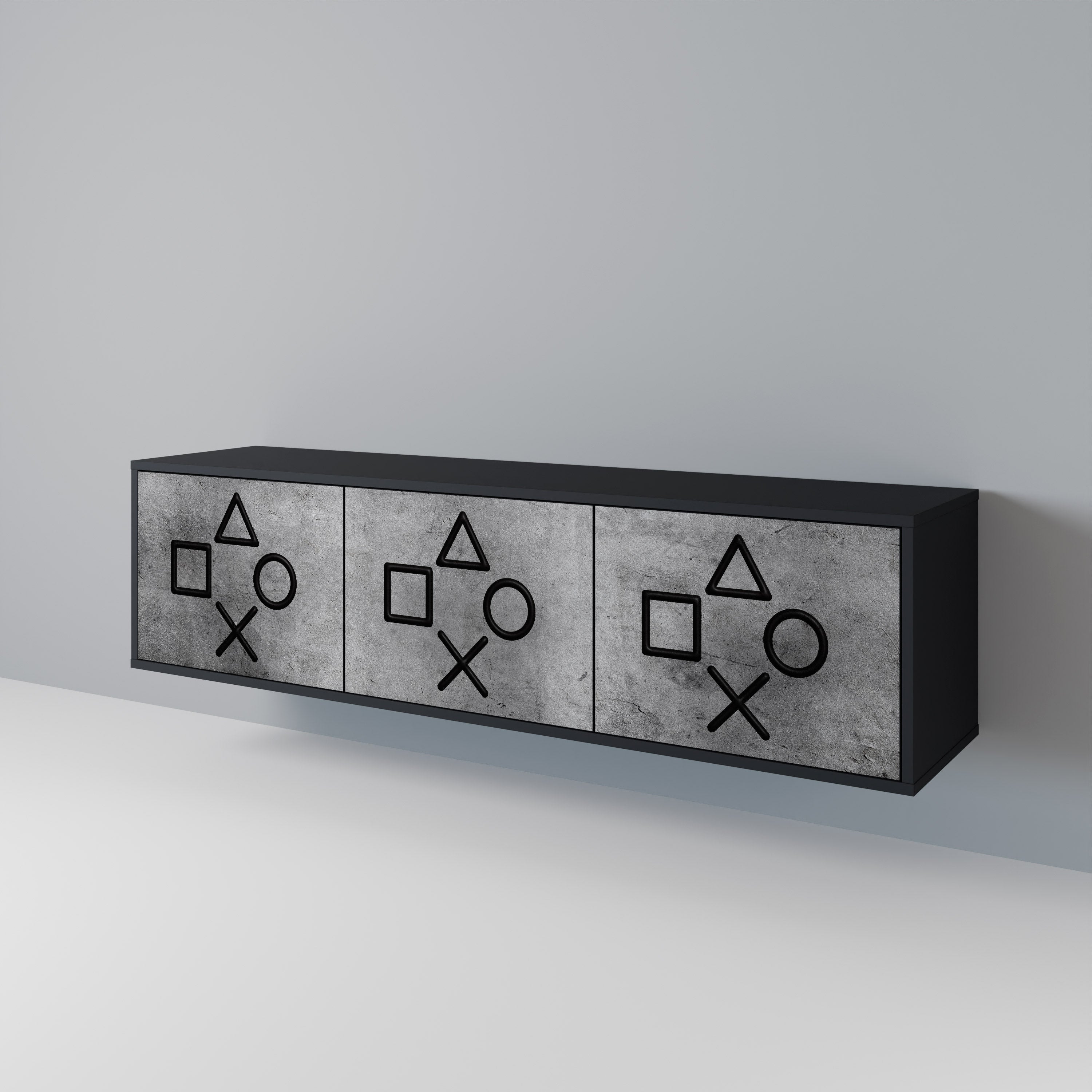 GAMER CHOICE TV-Lowboard mit 3 Türen in Schwarz