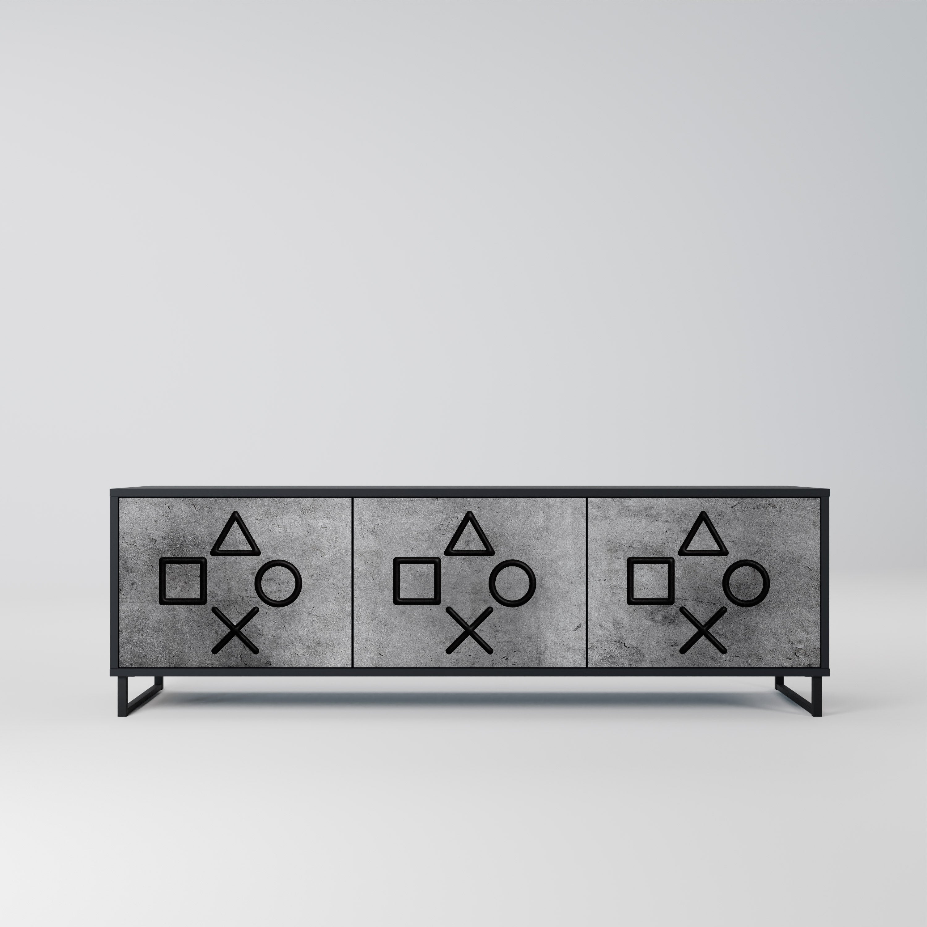 GAMER CHOICE TV-Lowboard mit 3 Türen in Schwarz