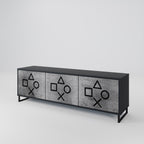 GAMER CHOICE TV-Lowboard mit 3 Türen in Schwarz