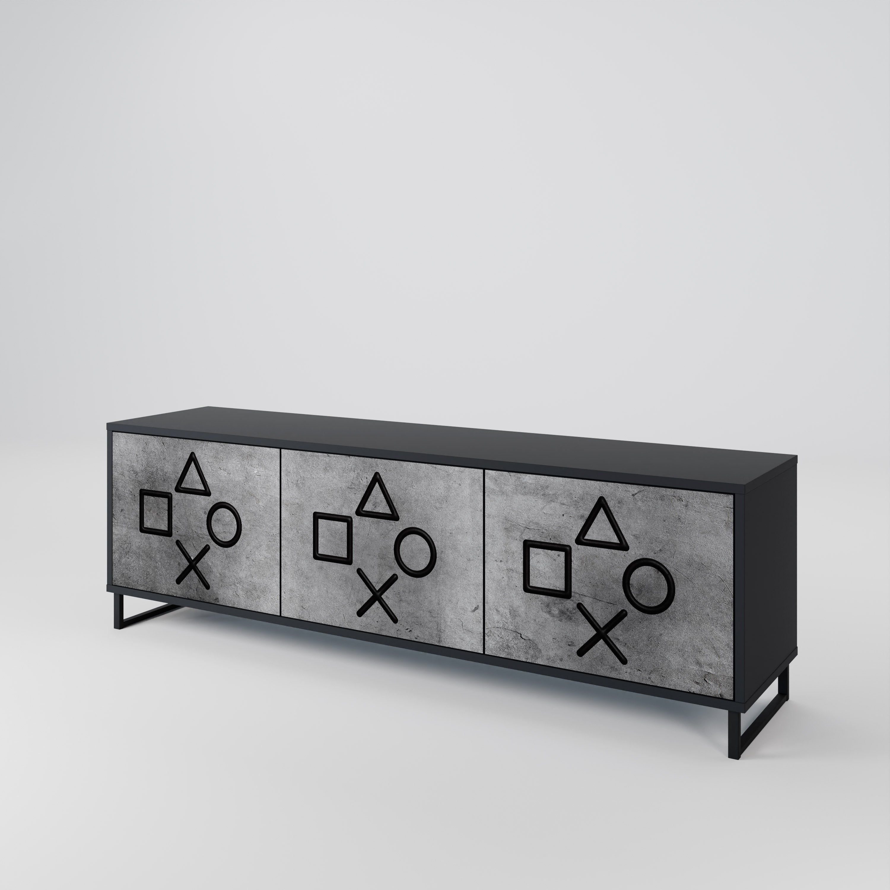 GAMER CHOICE TV-Lowboard mit 3 Türen in Schwarz