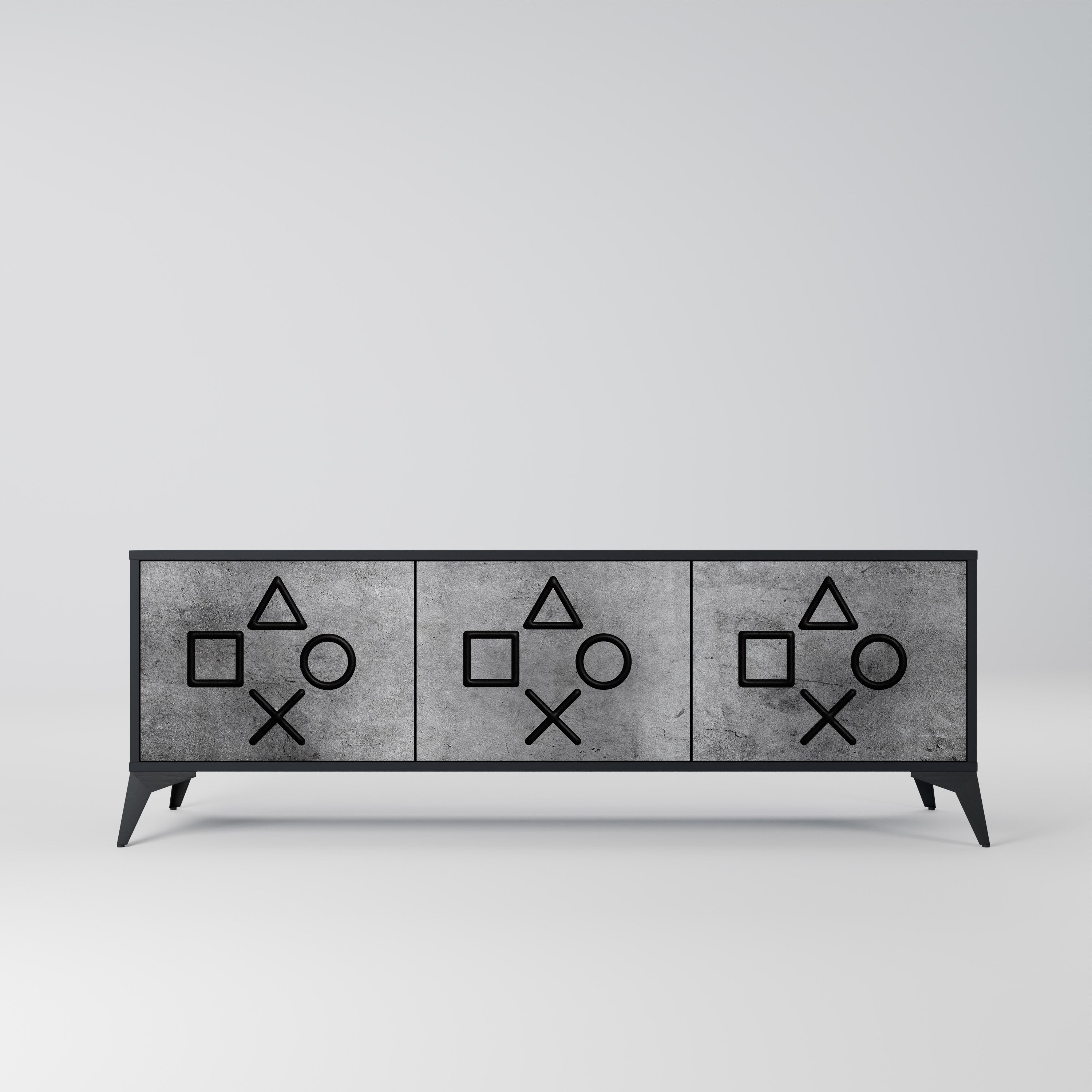 GAMER CHOICE TV-Lowboard mit 3 Türen in Schwarz