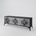 GAMER CHOICE TV-Lowboard mit 3 Türen in Schwarz