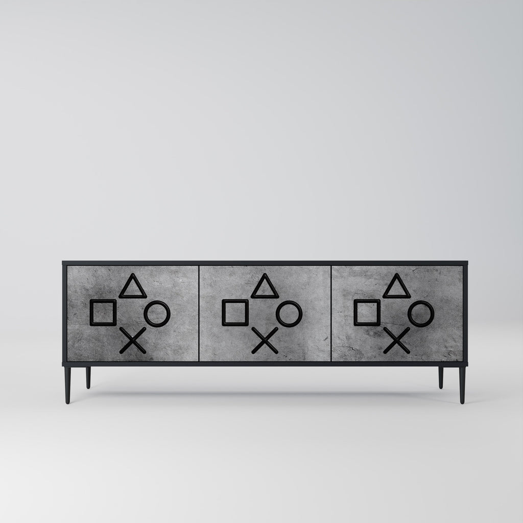 GAMER CHOICE TV-Lowboard mit 3 Türen in Schwarz