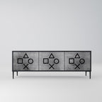 GAMER CHOICE TV-Lowboard mit 3 Türen in Schwarz