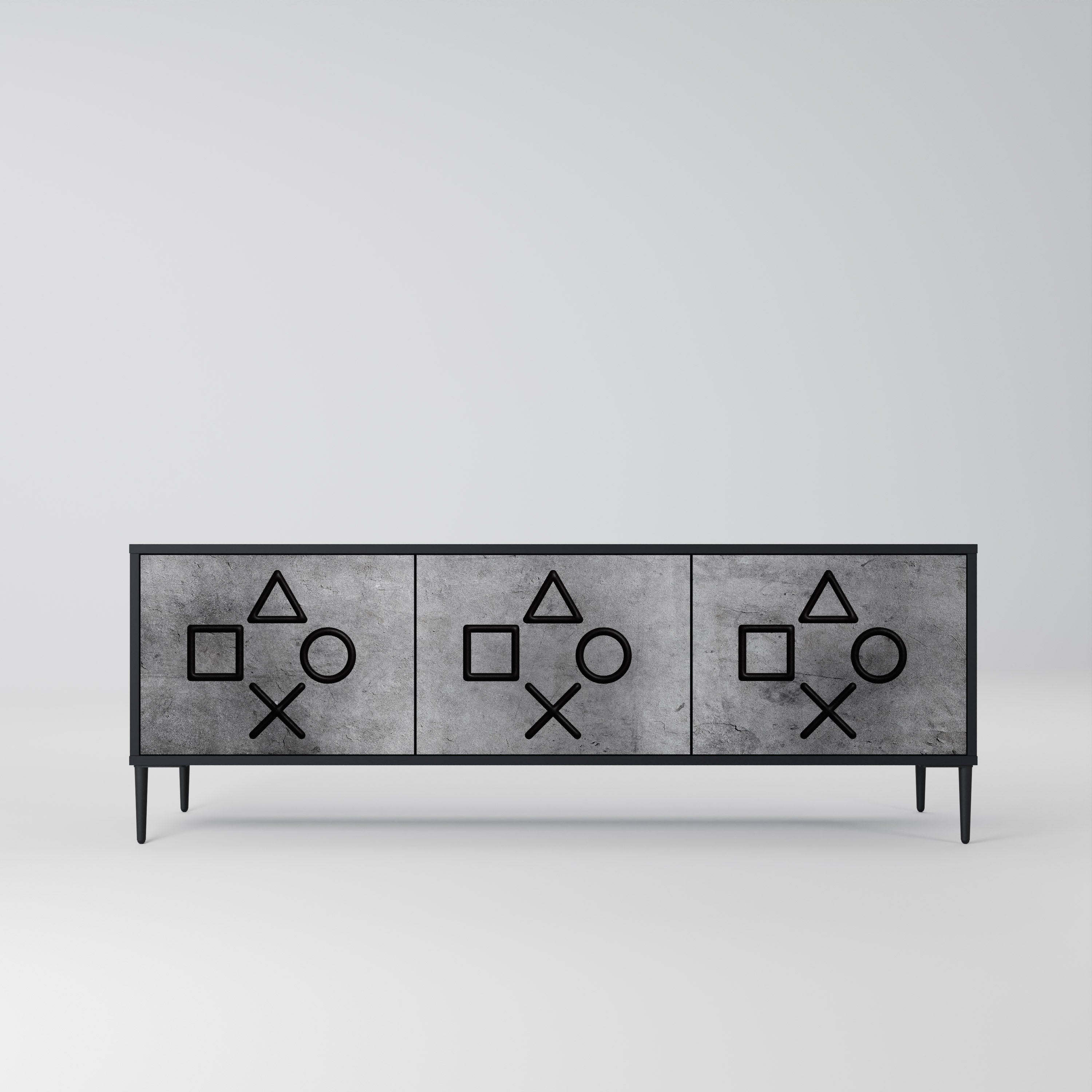 GAMER CHOICE TV-Lowboard mit 3 Türen in Schwarz