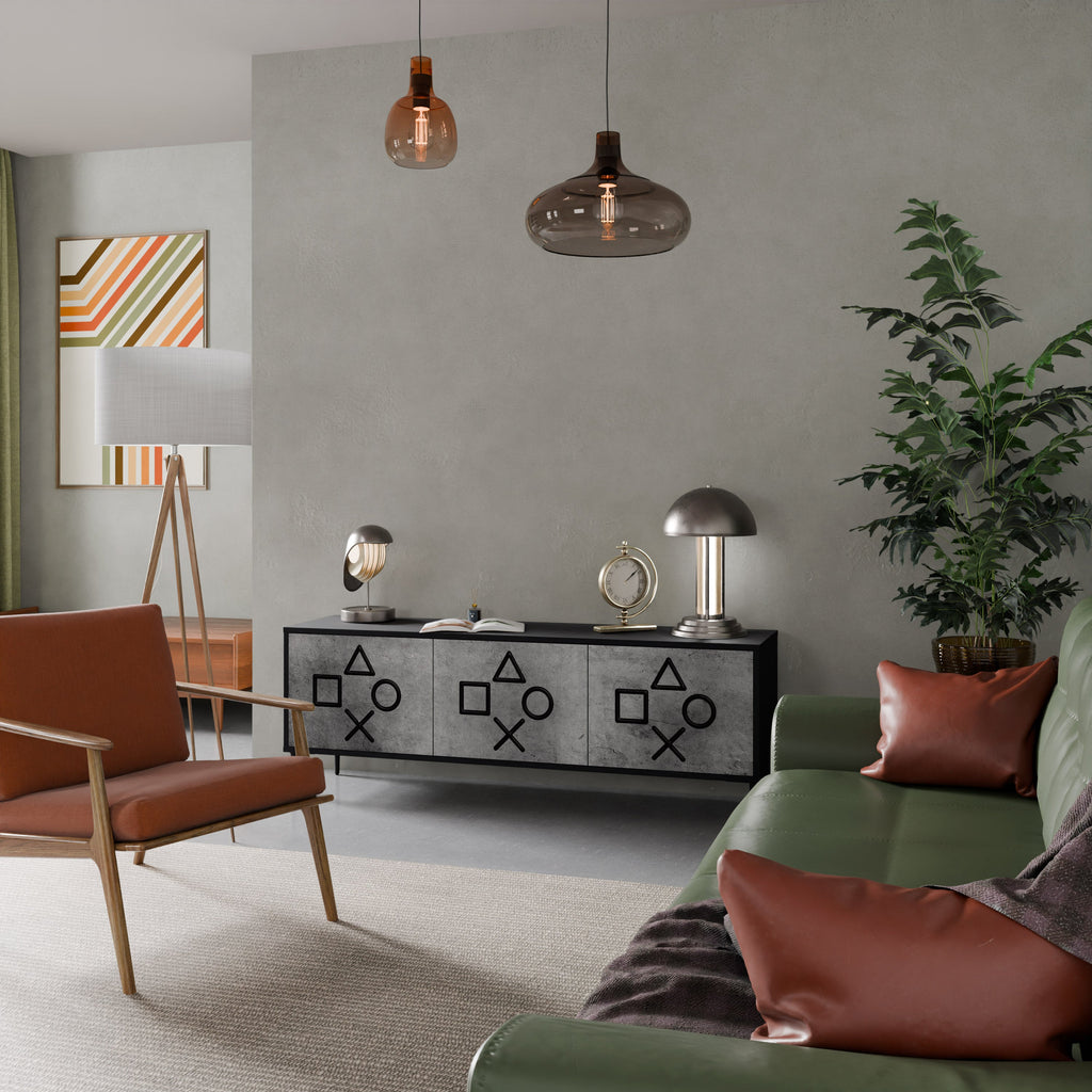 GAMER CHOICE TV-Lowboard mit 3 Türen in Schwarz