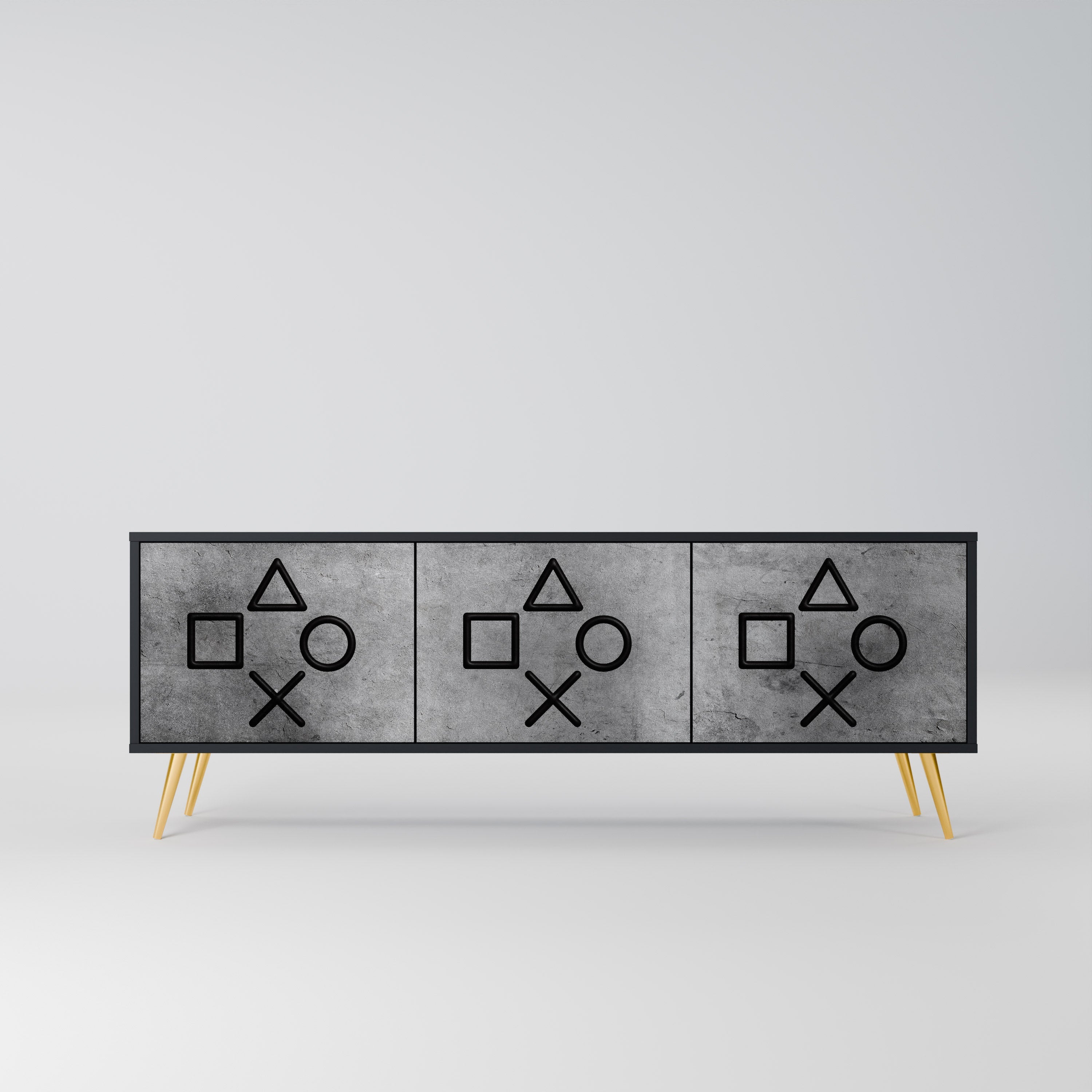 GAMER CHOICE TV-Lowboard mit 3 Türen in Schwarz