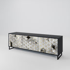 ASHEN ARIA TV-Lowboard mit 3 Türen in Schwarz