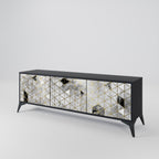 ASHEN ARIA TV-Lowboard mit 3 Türen in Schwarz