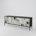 ASHEN ARIA TV-Lowboard mit 3 Türen in Schwarz