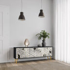 ASHEN ARIA TV-Lowboard mit 3 Türen in Schwarz