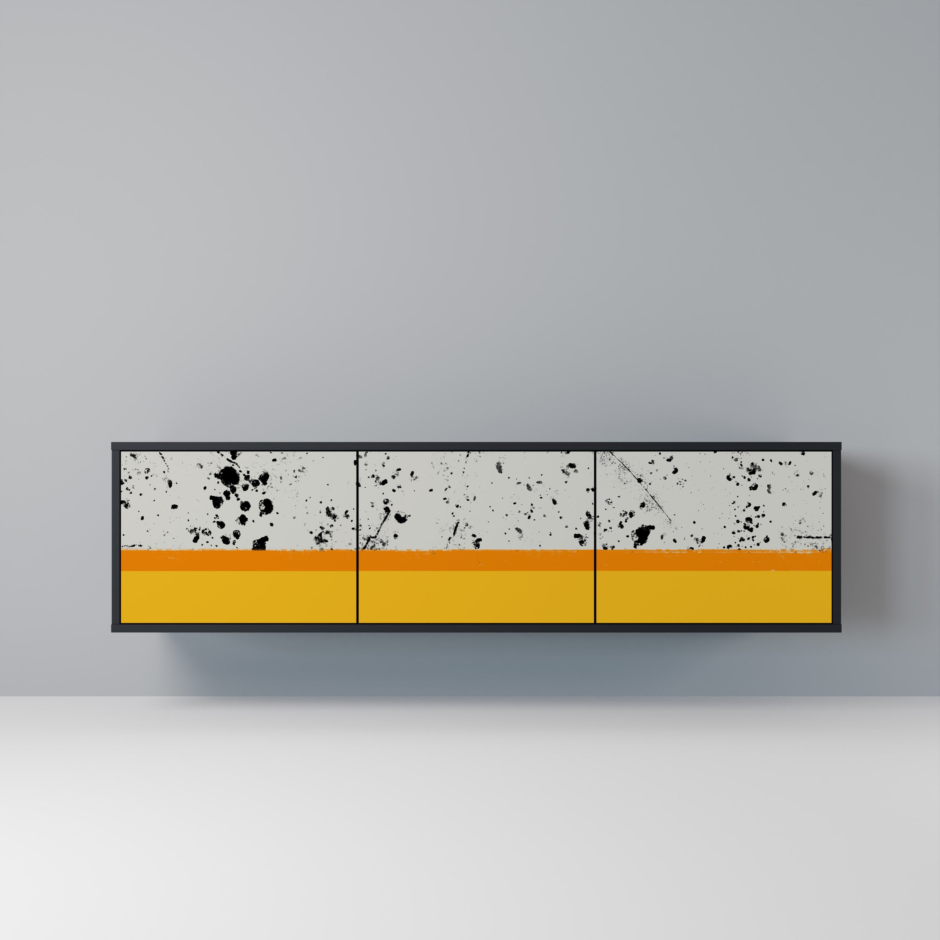 DYED BY ORANGE TV-Lowboard mit 3 Türen in Schwarz