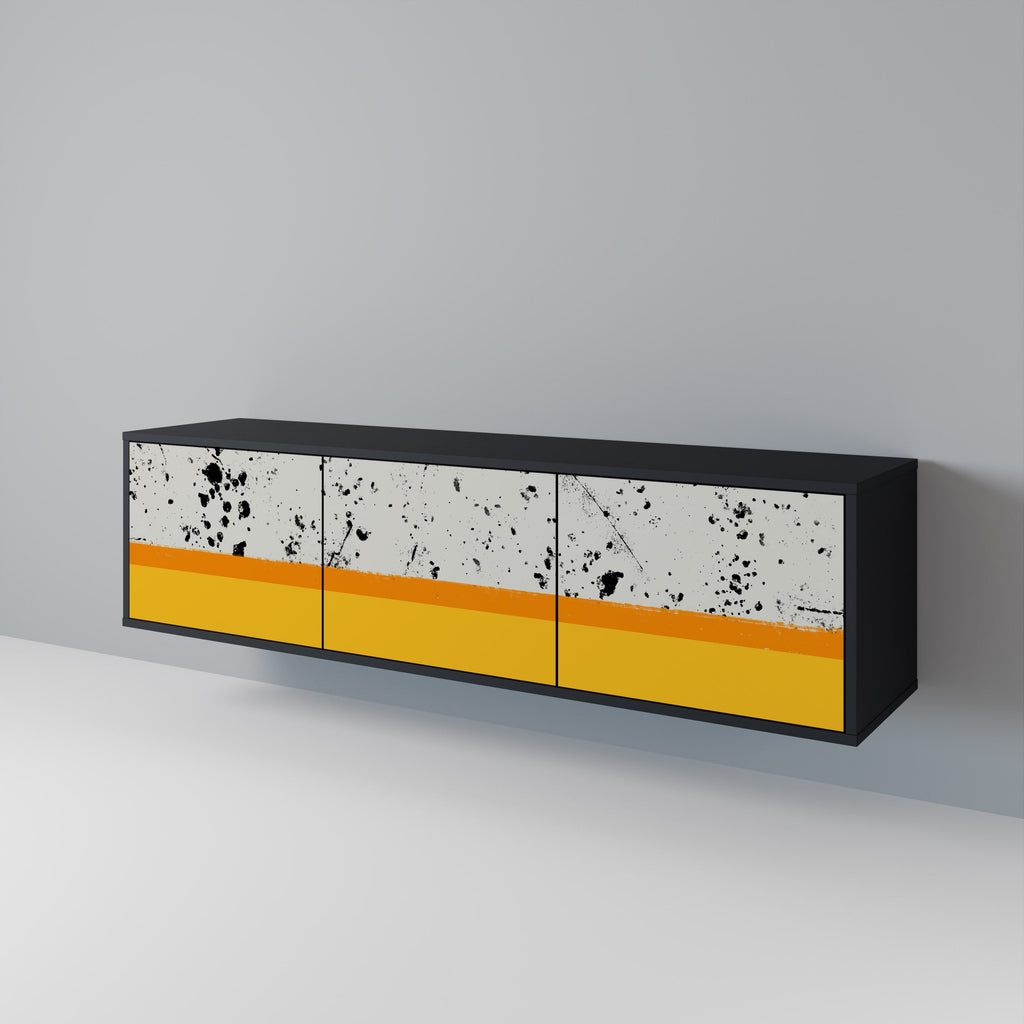 DYED BY ORANGE TV-Lowboard mit 3 Türen in Schwarz