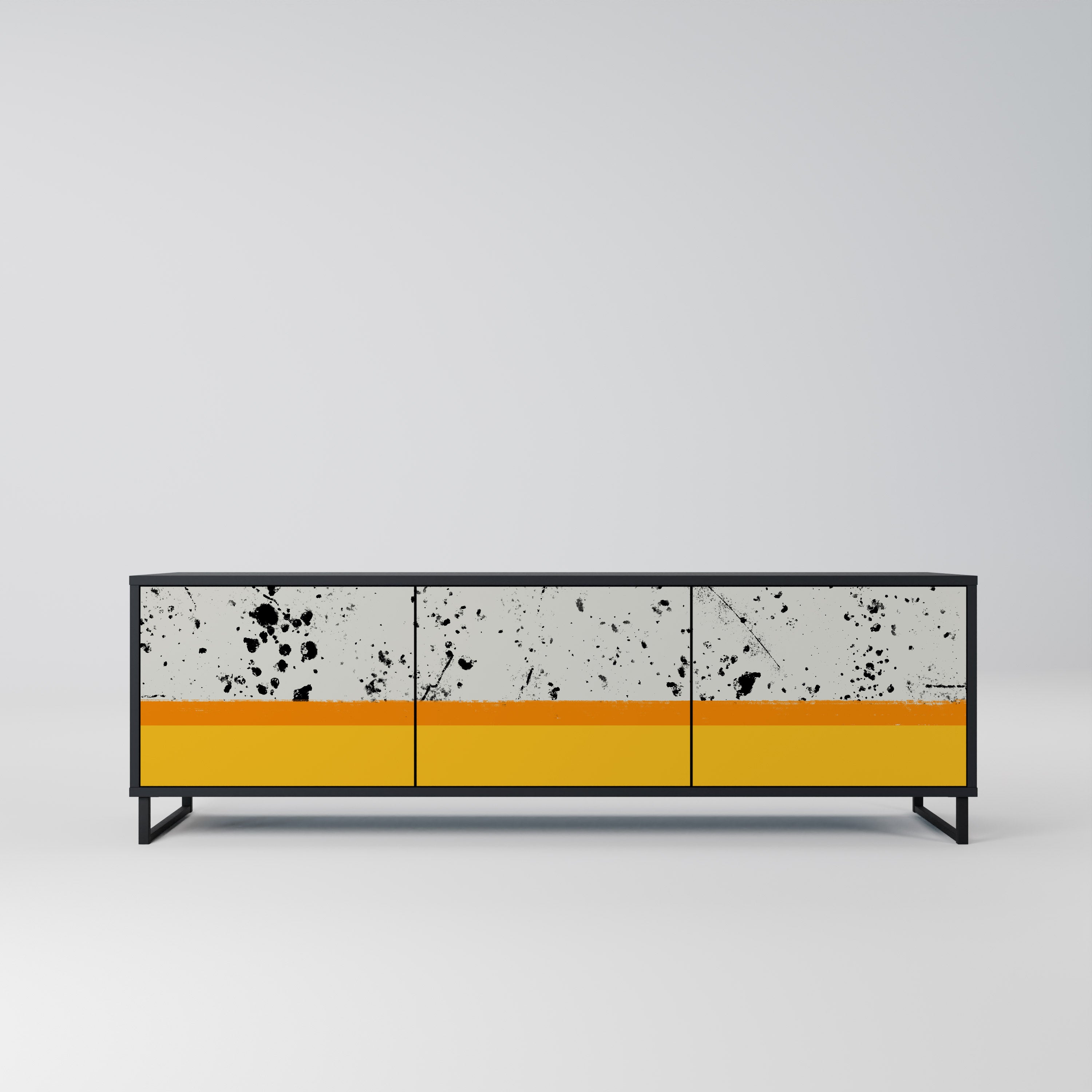 DYED BY ORANGE TV-Lowboard mit 3 Türen in Schwarz