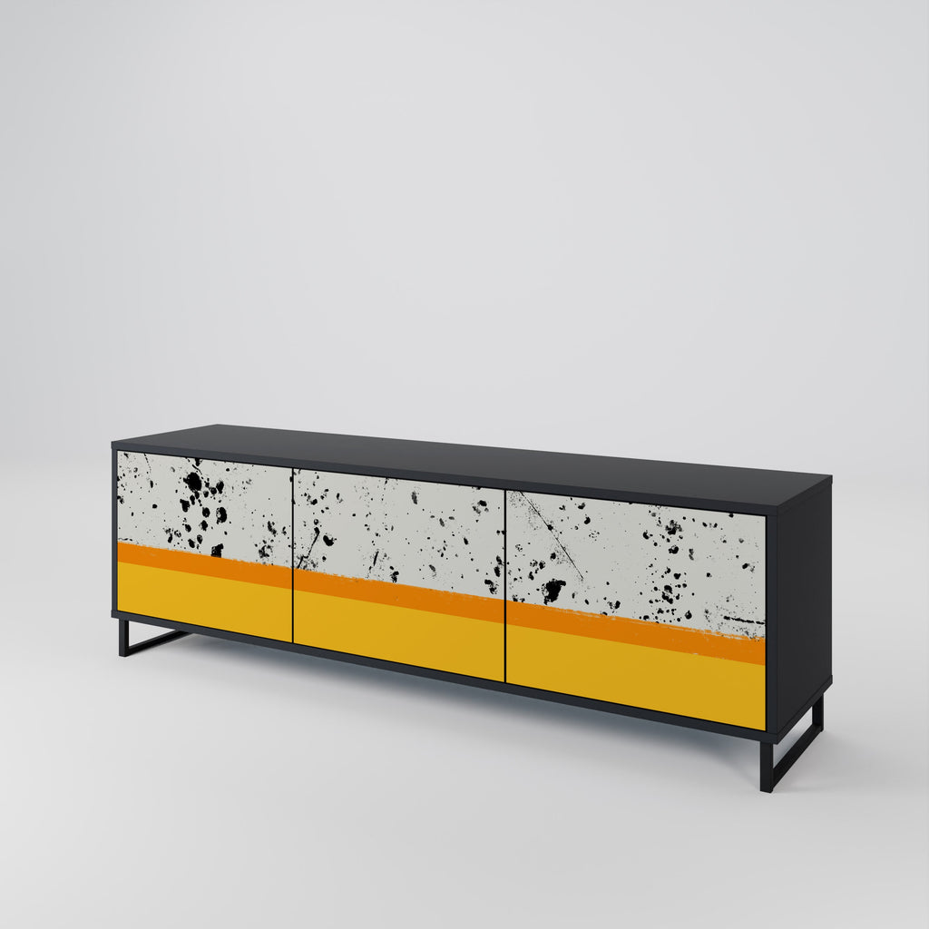 DYED BY ORANGE TV-Lowboard mit 3 Türen in Schwarz